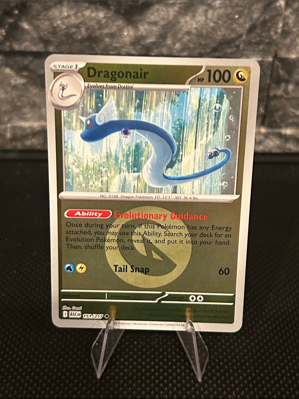 Pokemon Dragonair 151/217 Reverse Holo Card from Ascended Heroes‎ Set M/NM